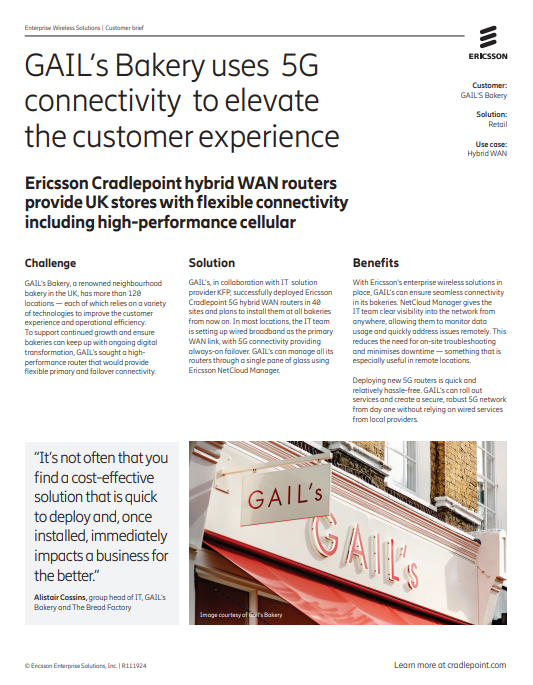 GAIL’s Bakery uses 5G connectivity to elevate the customer experience