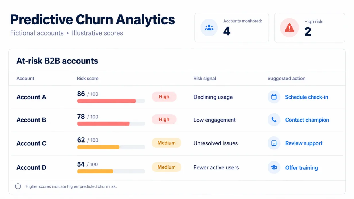 Predictive Churn Analytics for At-Risk B2B Accounts